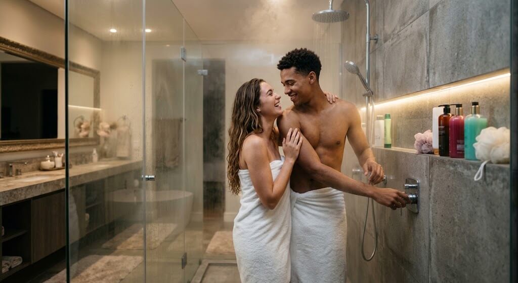 Sexe sous la douche